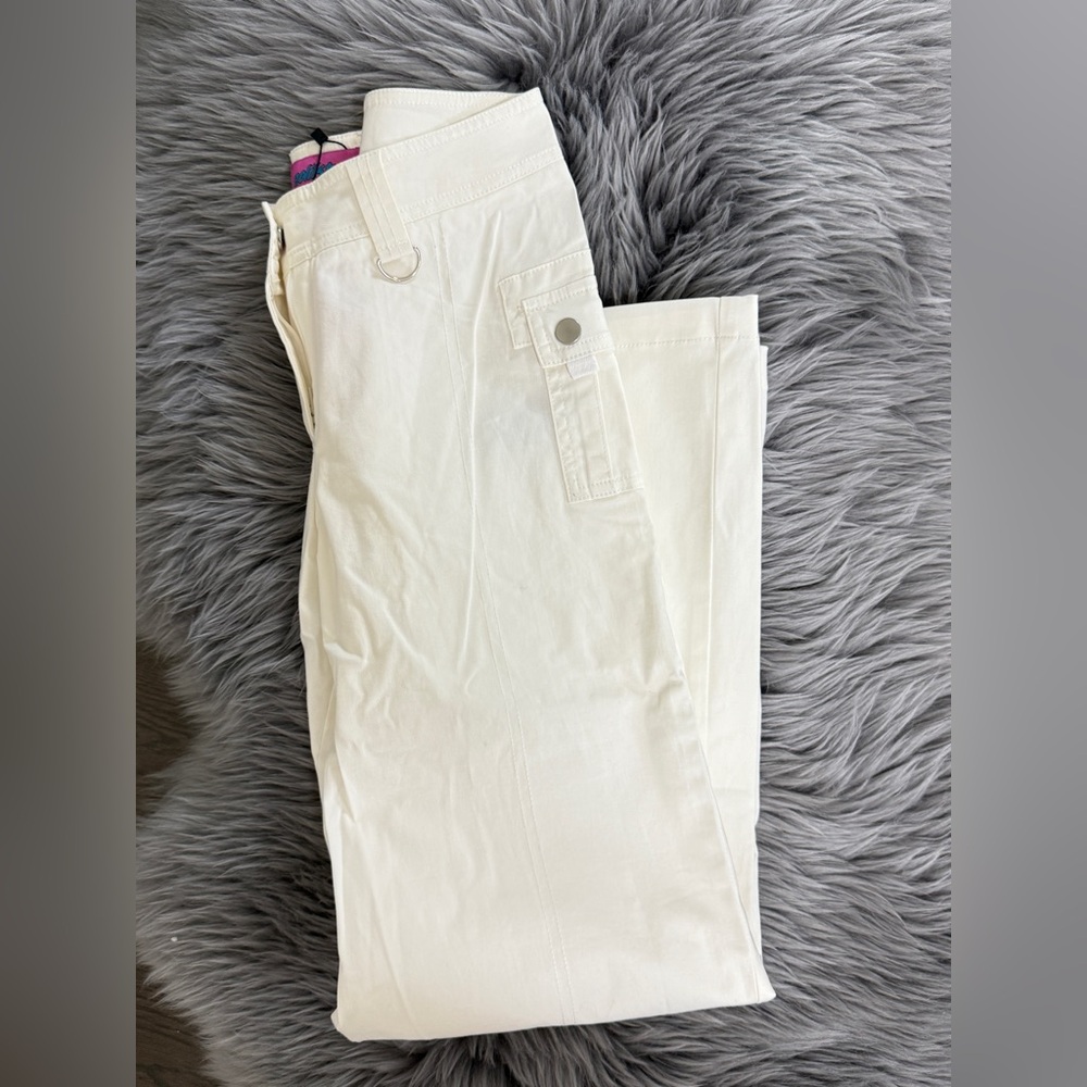 Edikted Cream White Cargo Pants